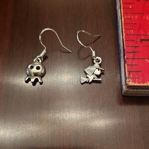 Silver Halloween Earrings